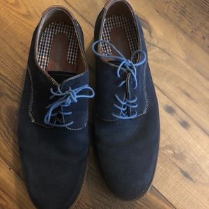 Johnston Murphy Blue suede dress shoes